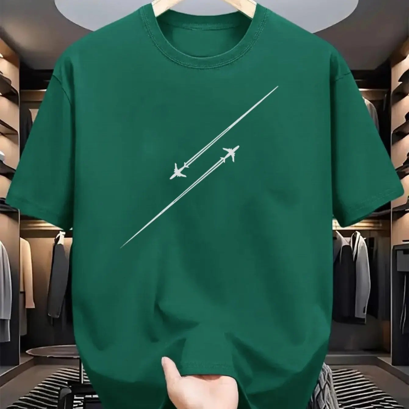 Airplane Flight Track Short Sleeve T-shirt for Men