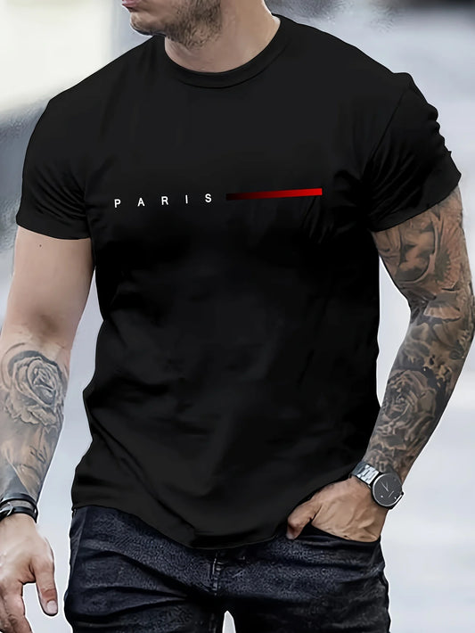 Paris letter Short Sleeve T-shirt for Men