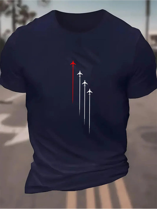 Airplane Up Short Sleeve T-shirt for Men